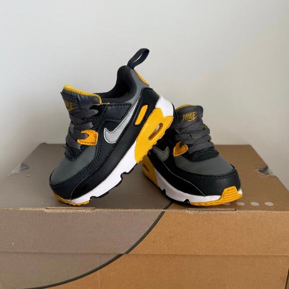 Nike Airmax 90 Easyon Grey/Yellow Toddler Sneakers- SZ 7 C - Picture 2 of 12